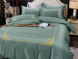 Постельное белье из сатина с вышивкой KARVEN N005-662 50х70 (2шт), 70х70 (2шт) семейное