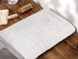 Полотенце махровое хлопковое KARVEN PETEK BORDUR DUZ H5159 LUX COTTON beyaz 50х90