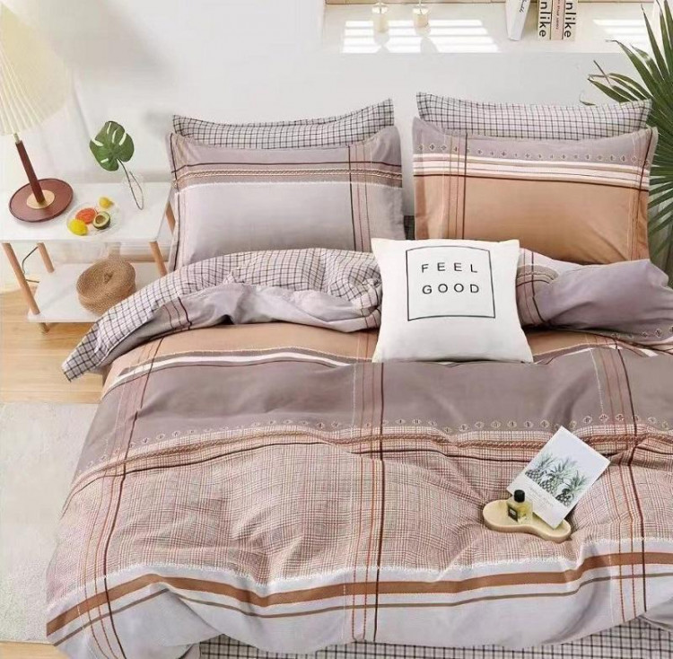 Постельное белье из сатина АЛЬВИТЕК клетка айро евро