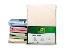 Простыня из сатина АЛЬВИТЕК бежевая 214х220