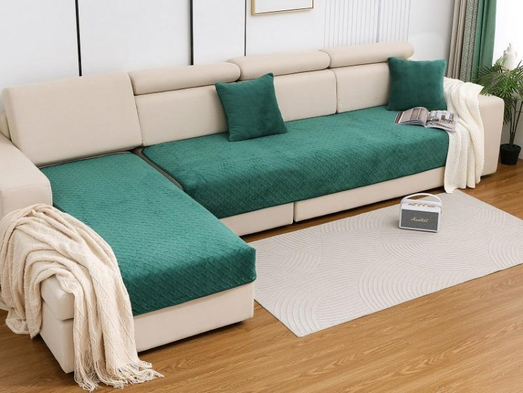 Набор накидок на диван из микрофибры TANGO SOFA зеленый 90х160 (1шт), 90х210 (1шт)