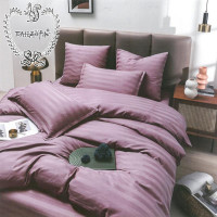 Постельное белье из страйп-сатина ПАНДОРА пыльная роза евро