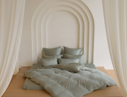 Постельное белье с простыней на резинке 180х200 GERMAN GRASS OLIVE BRILLIANT GRASS 50х70 (2шт), 70х70 (2шт) семейное