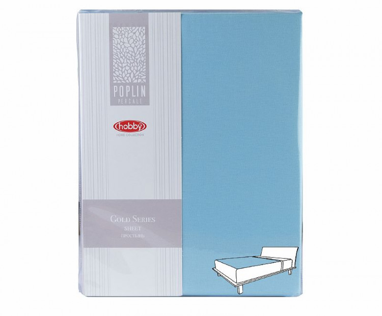 Простыня из поплина HOBBY HOME GOLD бирюзовая 220х240