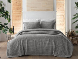 Покрывало тонкое из хлопка и полиэстера SAREV Y828 ECHO V8 GRI 170х230 с наволочкой 50х70
