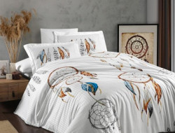 Постельное белье из страйп сатина с цветным принтом KARVEN N251-SB012 50х70 (2шт), 70х70 (2шт) семейное