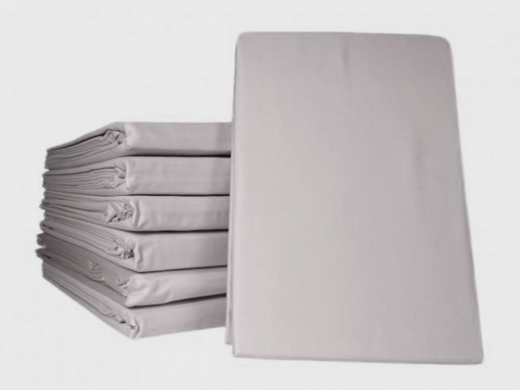 Простыня из сатина люкс ASABELLA 591-1P 275х280 серо-бежевая