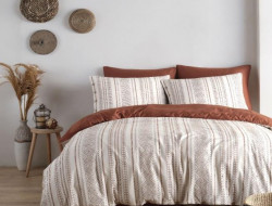 Постельное белье из хлопкового жаккарда KARVEN N301 AUTENTICO TERRACOTA 50х70 (2шт), 70х70 (2шт) евро