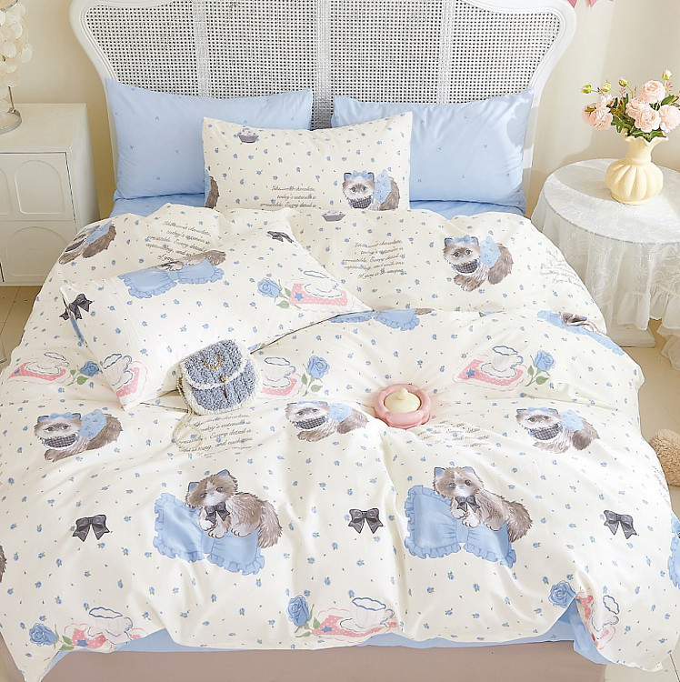 Постельное белье из сатина TANGO пушистые котята 70х70 (2шт) 1,5-спальное