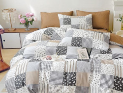 Постельное белье из сатина TANGO пэчворк 50х70 (2шт) 2-спальное