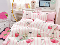 Постельное белье из твил-сатина TANGO клубничное утро 50х70 (2шт), 70х70 (2шт) евро