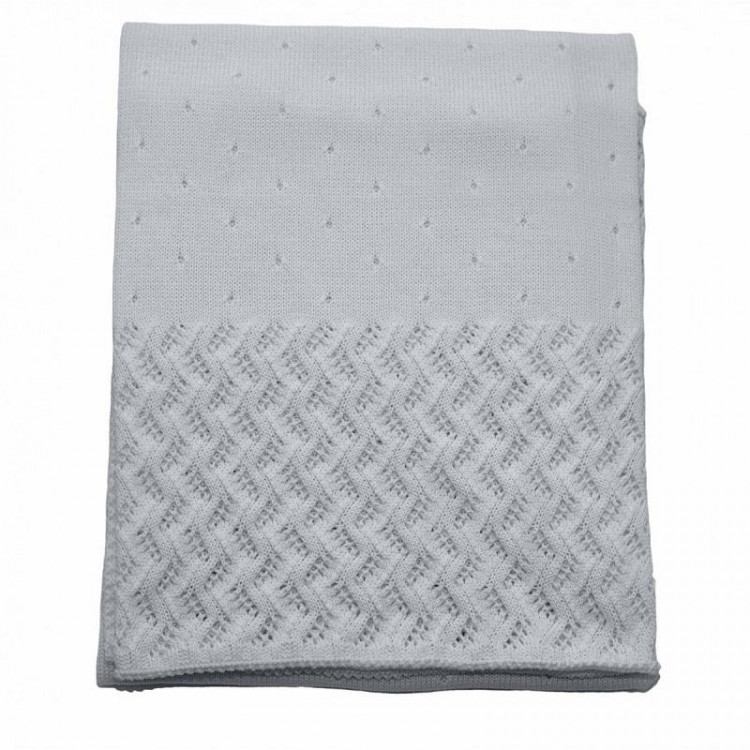 Плед детский из хлопка и акрила BELPOL LACE серебряный 110х140