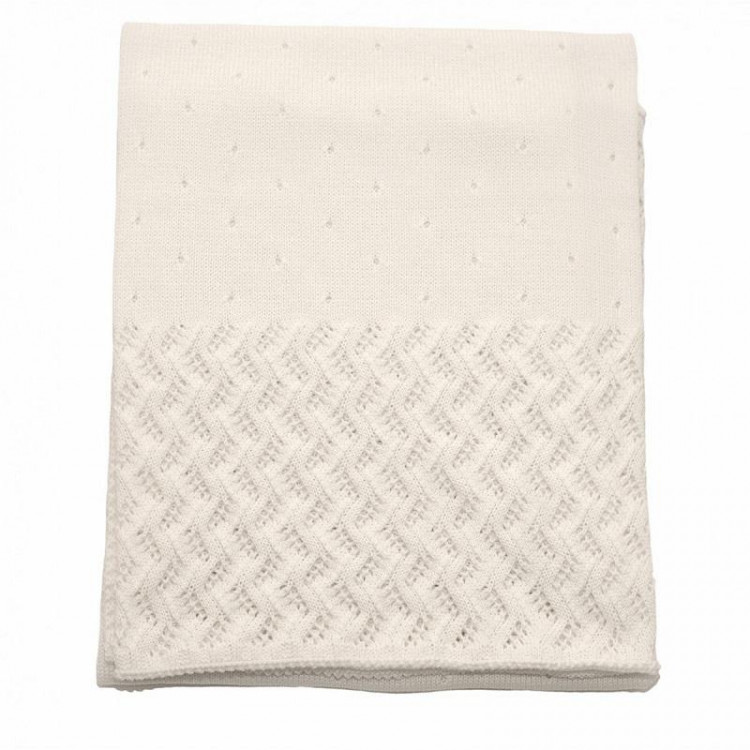 Плед детский из хлопка и акрила BELPOL LACE экрю 110х140