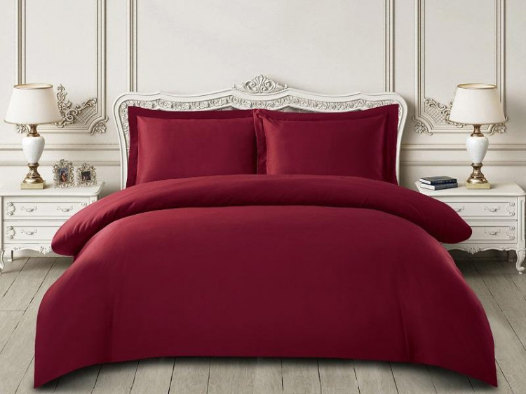 Постельное белье из египетского хлопка CRISTELLE бордовое евро