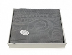 Плед из хлопка махровый KARVEN P961 ESTER V8 темно-серый 220х240