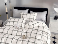 Постельное белье из твил-сатина TANGO клетка 50х70 (2шт) 2-спальное