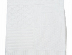 Плед детский из хлопка и акрила BELPOL FISH белый 110х140