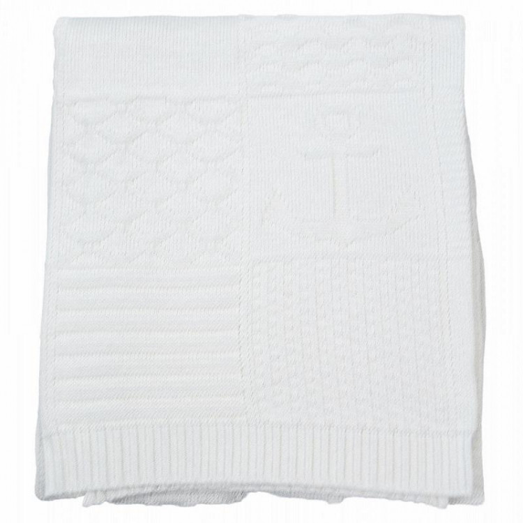 Плед детский из хлопка и акрила BELPOL FISH белый 110х140