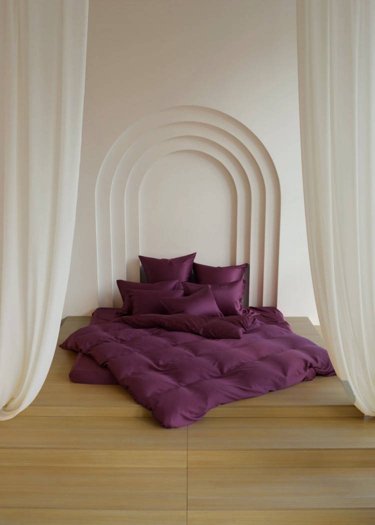 Постельное белье с простыней на резинке 180х200 GERMAN GRASS PURPLE BRILLIANT GRASS 50х70 (2шт) семейное