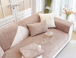 Набор накидок на диван из велюра TANGO SOFA светло-коричневый 90х160 (1шт), 90х210 (1шт)