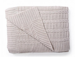 Плед вязаный из акрила BELPOL КОСЫ лен 180х200