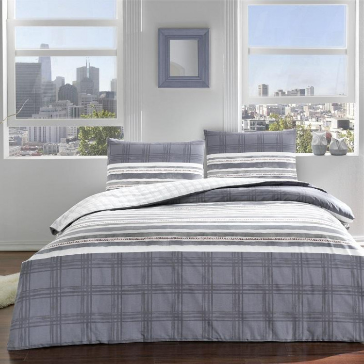 Постельное белье из ранфорса TAC RANFORCE SIDRA синее евро