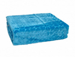 Плед из полиэстера KARVEN SUPER SOFT P945 EVLEN СЕРДЦЕ гoлубoй 180х240