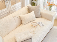 Набор накидок на диван из велюра TANGO SOFA кремовый 90х160 (2шт)