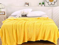 Плед фланелевый CRISTELLE STRIPE PREMIUM желтый 200х220