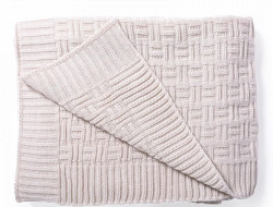 Плед вязаный из акрила BELPOL ШАХМАТЫ лен 180х200