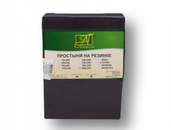 Простыня на резинке из сатина АЛЬВИТЕК графит 200х200