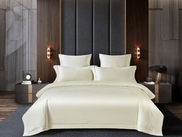 Постельное белье из хлопкового жаккарда ASABELLA Лимонный сорбет 50х70 (2шт) и 70х70 (2шт) семейное