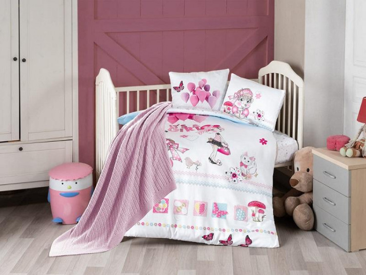 Постельное белье для малышей из сатина с пледом KARVEN 3D DIGITAL D040 LUNDA