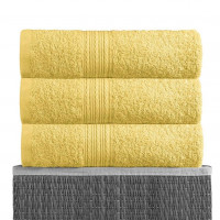 Простыня махровая BAYRAMALY лимонная 180х210