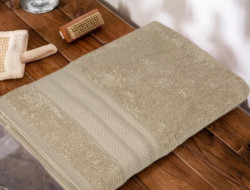 Полотенце махровое хлопковое KARVEN PETEK BORDUR DUZ H5159 LUX COTTON bej2 50х90