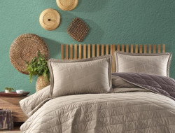 Покрывало из ранфорса KARVEN Y919 LORNA V1 BEIGE 180х240 с наволочкой 50х70