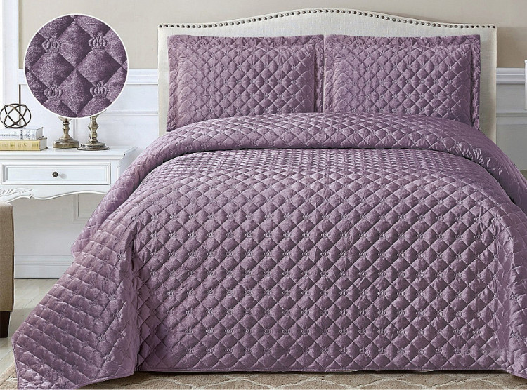 Покрывало с наволочками тонкое из велюра TANGO FRENCH CROWN FC-15 240х260