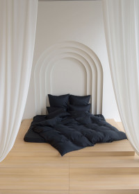 Постельное белье с простыней на резинке 160х200 GERMAN GRASS BLACK BRILLIANT GRASS 50х70 (2шт) семейное