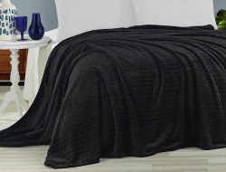 Плед из полиэстера KARVEN SUPER SOFT P942 MELINDA черный 200х220