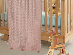 Плед детский из акрила KARVEN D035 V1 пудра 90х115