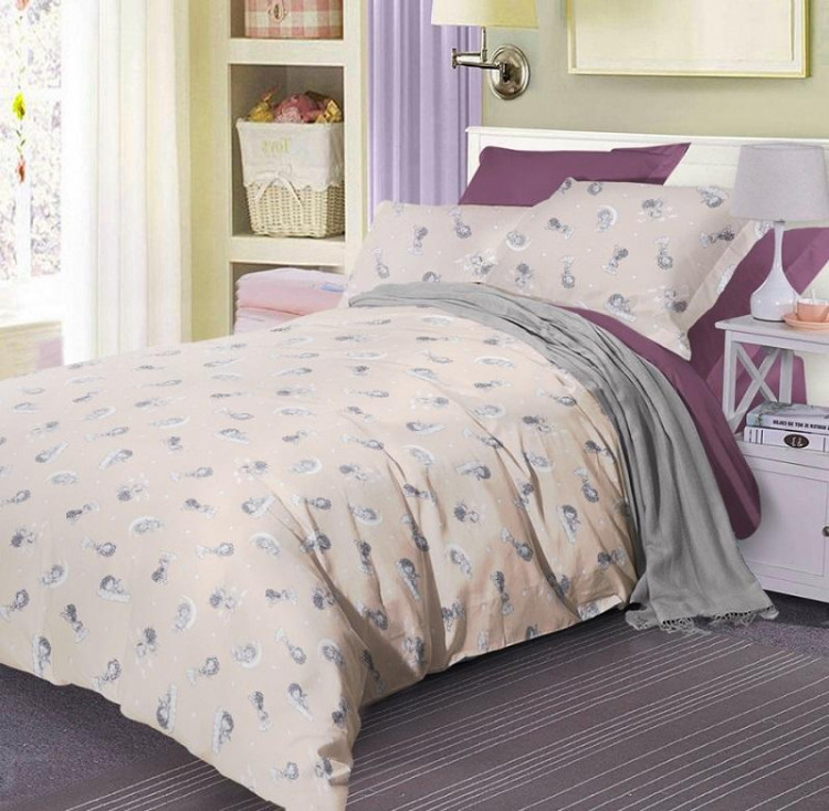 Постельное белье двухстороннее из сатина SAILID BL-31-4 семейное