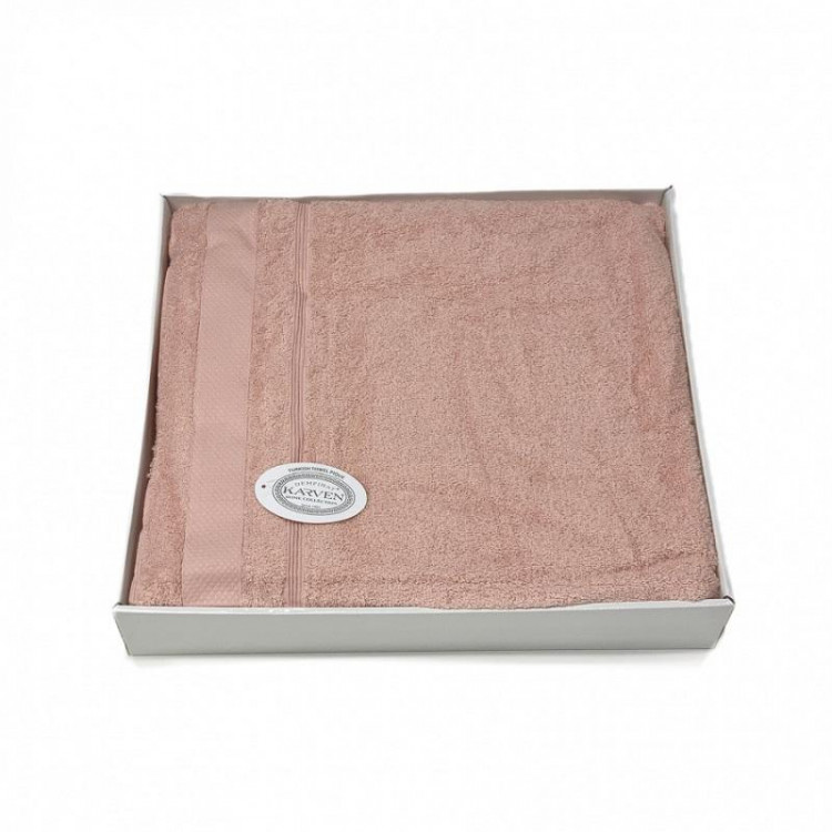 Плед из хлопка махровый KARVEN P956 ADA V13 пудра 160х220