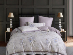 Постельное белье фланелевое из тенсела ASABELLA Лиловая дымка 50х70 (2шт), 70х70 (2шт) евро